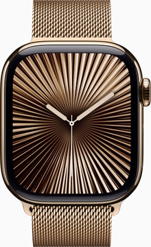 Apple Watch Series 10 GPS + Cellular 42mm Gold Titanium Case With Gold Milanese Loop (MX083)