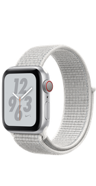 Apple Watch Nike+ Series 4 GPS + Cellular 40mm Silver Aluminum Case with Summit White Nike Sport Loop (MTX72, MTXF2)