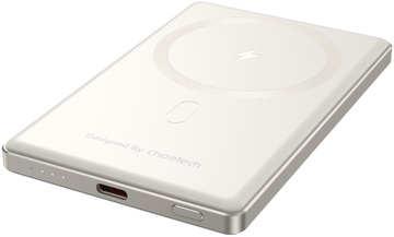 Choetech PD 20W 5000 mAh Ultra-Thin Magnetic Power Bank White