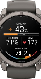 Garmin Fenix 9 51mm Titanium with Pebble Gray Silicone Band (010-04763-00/01)