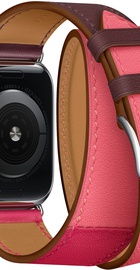 Apple Watch Hermes Series 4 GPS + Cellular 40mm Stainless Steel Case with Bordeaux/Rose Extreme/Rose Azalee Swift Leather Double Tour (MU6R2)