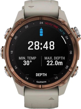 Garmin Descen Mk3i – 43 mm Bronze PVD Titanium with French Gray Silicone Band (010-02753-13/14)
