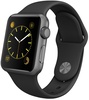 Apple Watch Sport 38mm Space Gray Aluminum Case with Black Sport Band (MJ2X2)