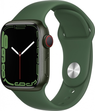Apple Watch Series 7 GPS + Cellular 41mm Green Aluminum Case with Clover Sport Band (MKH93, MKHT3)