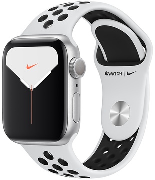 Apple Watch Nike Series 5 GPS 40mm Silver Aluminum Case with Pure Platinum/Black Nike Sport Band (MX3R2)