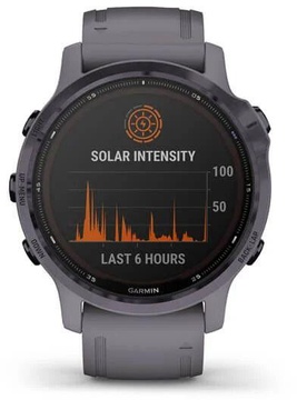 Garmin Fenix 6S Pro Solar Edition Amethyst Steel with Shale Gray Band (010-02409-15)