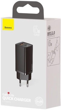 Baseus GaN2 Lite Quick Charger C+U 65W Black (CCGAN2L-B01)