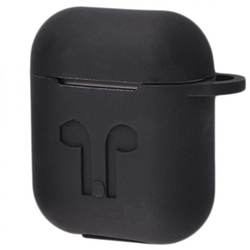 Simple Case Silicone Black for Apple AirPods (with Logo)