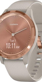 Garmin Vivomove 3s Rose Gold Stainless Steel Bezel w. Light Sand and Silicone B. (010-02238-02)