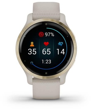 Garmin Venu 2S Light Gold Stainless Steel Bezel with Light Sand Case and Silicone Band (010-02429-01/11)