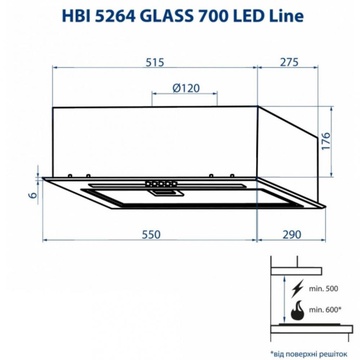 Minola HBI 5264 WH GLASS 700 LED Line