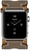 Apple Watch Hermes 38mm Series 2 Stainless Steel Case with Etoupe Swift Leather Double Buckle Cuff (MNQ72)
