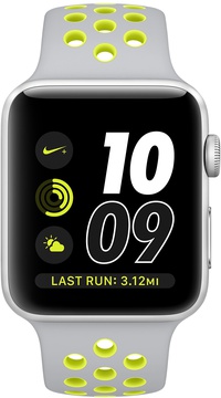Apple Watch Nike+ 38mm Series 2 Silver Aluminum Case with Flat Silver/Volt Nike Sport Band (MNYP2)