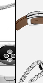 Apple Watch 42mm Stainless Steel Case with Stone Leather Loop (MJ432)