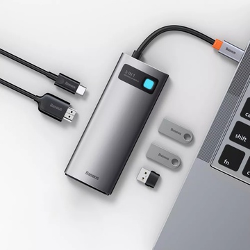 Baseus Metal Gleam Series 5-in-1 (3xUSB3.0 + 4KHD + Type-C) (CAHUB-CX0G)