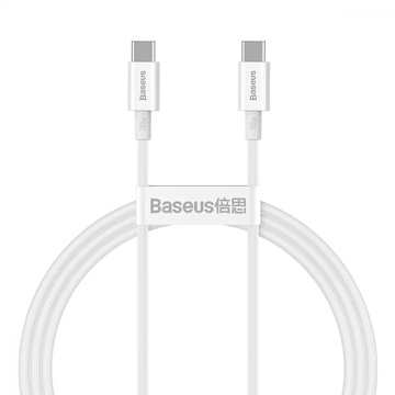 Baseus Superior Series Fast Charging Type-C to Type-C PD 100W (1m) White (CATYS-B02)