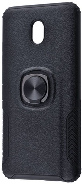 Simple Case Leather Design Case With Ring for Xiaomi Redmi 8A Black