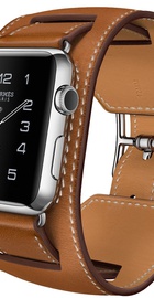Apple Watch Hermes Cuff 42mm with Fauve Barenia Leather Band (MLCE2)