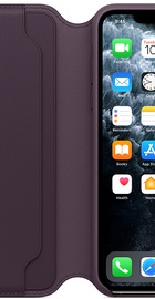 Apple iPhone 11 Pro Max Leather Folio - Aubergine (MX092)