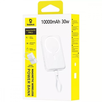 Baseus EnerFill FM11 with Built-in Type-C Cable 10000mAh 30W White