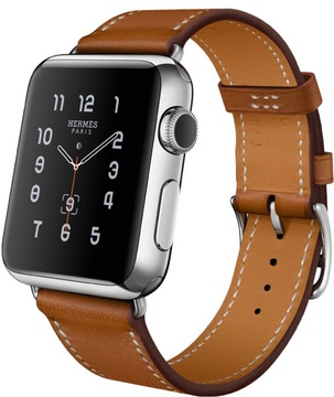 Apple Watch Hermes Single Tour 38mm with Fauve Barenia Leather Band (MLCN2)