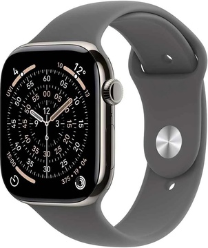 Apple Watch Series 11 GPS + Cellular 42mm Natural Tit. Case w. Stone Gray Sport Band - S/M (MF8M4)