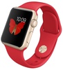 Apple Watch Sport 38mm Gold Aluminum Case with Red Sport Band (MMEC2)