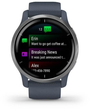 Garmin Venu 2 Silver Bezel with Granite Blue Case and Silicone Band (010-02430-10/00) (UA)