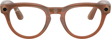 Ray-Ban Meta Headliner Shiny Caramel Frame Clear/Sapphire Transitions (RW4009 6706MF 50-23)