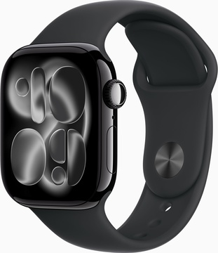 Apple Watch Series 11 GPS + Cellular 42mm Jet Black Alu. Case w. Black S. Band - S/M (MF834)