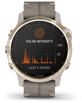 Garmin Fenix 6S Pro Solar Edition Light gold with shale grey suede band (010-02409-26)