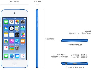 Apple iPod touch 6Gen 64GB Blue (MKHE2LL)