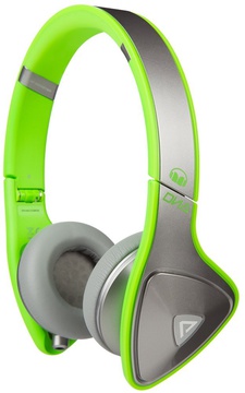 Monster DNA Neon On-Ear Silver on Neon Green