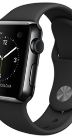Apple Watch 38mm Space Black Stainless Steel Case with Black sport Band (MLCK2)