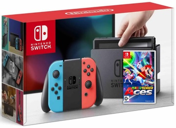 Nintendo Switch Neon Blue-Red + Mario Tennis Aces