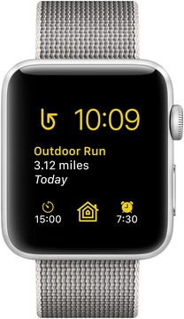 Apple Watch 42mm Series 2 Silver Aluminum Case with Pearl Woven Nylon (MNPK2)