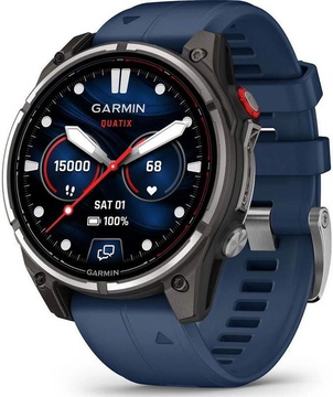 Garmin Fenix 8 Pro 47 mm AMOLED Marine GPS Titanium with Blue Silicone Band (010-03198-50)