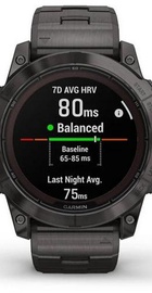 Garmin Fenix 7X Pro Sapphire Solar Carbon G. DLC Tit. with Vented Tit. Bracelet (010-02778-30)