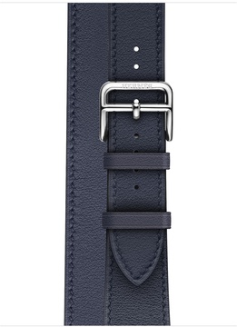 Apple Watch Hermes Series 4 GPS + Cellular 40mm Stainless Steel Case with Bleu Indigo Swift Leather Double Tour (MU6Q2)