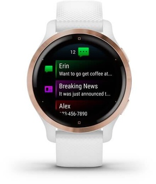 Garmin Venu 2S Rose Gold Bezel with White Case and Silicone Band (010-02429-13)