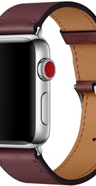 Apple Watch Hermes 42mm/44mm/45mm/46mm/49mm Bordeaux Swift Leather Single Tour (MQX12)