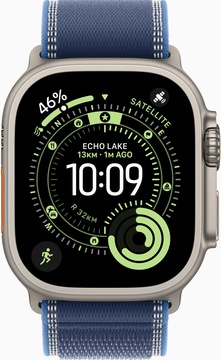 Apple Watch Ultra 3 GPS + Cellular 49mm Natural Tit. Case w. Blue/Bright Blue Trail Loop - M/L (MEWU4)