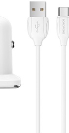 Borofone BZ12 Lasting Power 2USB 2.4A + USB Type-C White