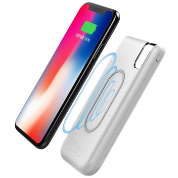 Baseus PowerBank Wireless Charger Thin 10000 mAh White