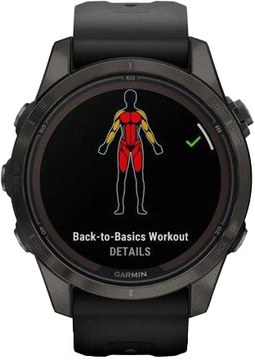 Garmin Fenix 7S Pro Sapphire Solar Carbon G. DLC Tit. with Black Band (010-02776-10/11/54)