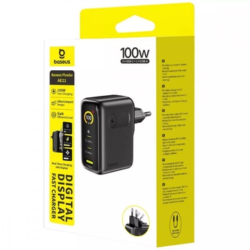 Baseus PicoGo AE21 100W (2Type-C + USB) + Cable Type-C to Type-C 100W (1.5m)