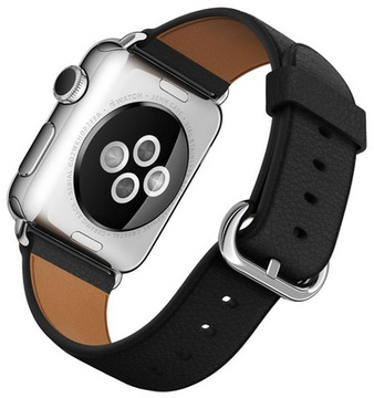 Apple Watch 38mm Stainless Steel Case with Black Classic Buckle (MLE62)