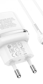 Hoco N24 Vicorious 20W (1 Type-C) + Кабель Type-C to Lightning White