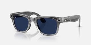 Ray-Ban Meta Wayfarer Gen2 Standard Shiny Transparent Grey Frame/Clear Sapphire Lenses (RW4012 6840MF 50-22)