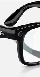 Ray-Ban Meta Wayfarer Shiny Black Frame Clear Lenses (RW4006 601/SB 50-22)